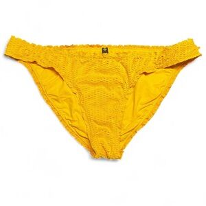 ViX Paulahermmany Gold Suede-like textured bikini bottom, L